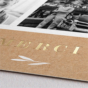 Remerciement décès a dieu dorure - Détail de la carte