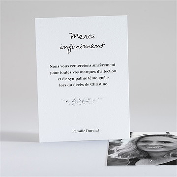 Remerciement décès souvenir portrait dorure