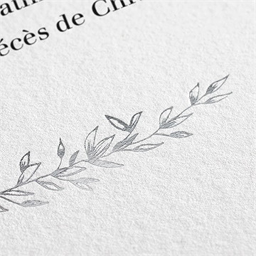 Remerciement décès souvenir portrait dorure - Détail du carte