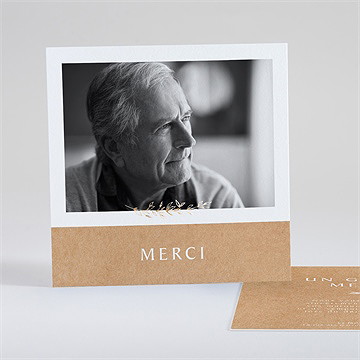 Remerciement décès a dieu dorure carré