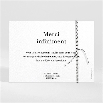Remerciement décès pour l'eternité ensemencée - Dos du remerciement
