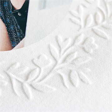 Remerciement décès couronné gaufrage couronne - Détail de la carte