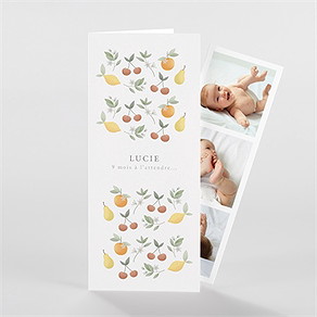 Faire-part naissance poésie d'eté photomaton