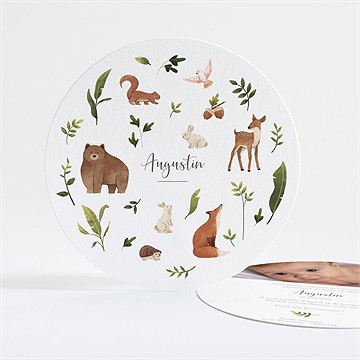 Faire-part naissance joyeux compères rond