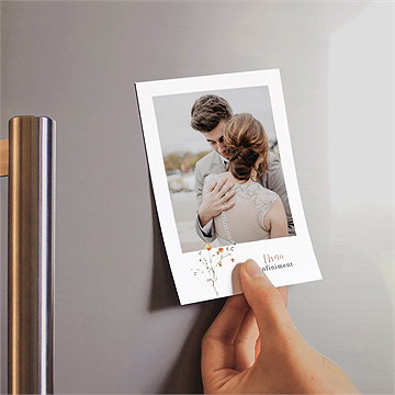 Remerciement mariage complicité magnet portrait - Mise en situation