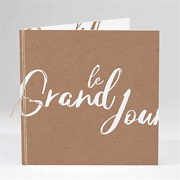 Faire-part mariage pur kraft carré plié