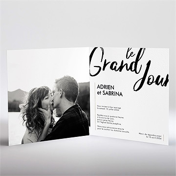 Faire-part mariage pur kraft dorure - Intérieur du faire-part