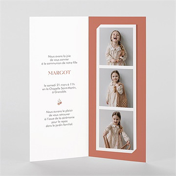 Faire-part communion tout est grâce - Intérieur du faire-part