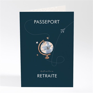 Carte invitation départ à la retraite passeport détente