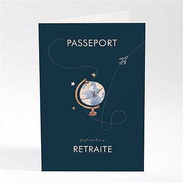 Carte invitation départ à la retraite passeport détente