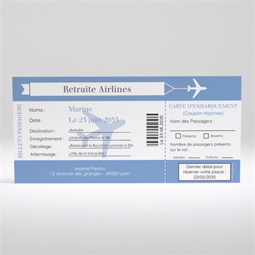 Carte invitation départ à la retraite embarquement!