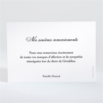 Remerciement décès en douceur - Dos du carton