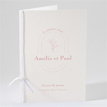 Livret de messe mariage tendre capsule étiquette