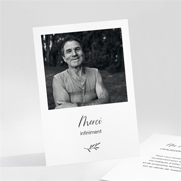 Remerciement décès noir et blanc