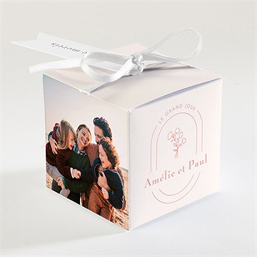 Boîte de dragées mariage tendre capsule - Dos de la boîte