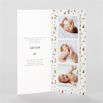 Faire-part naissance compères photomaton - Intérieur du faire-part