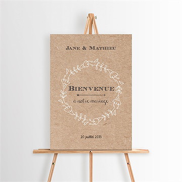 Panneau bienvenue kraft en folie - Mise en situation