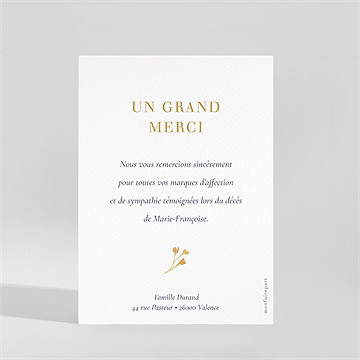 Remerciement décès fleur sauvage portrait - Dos de la carte