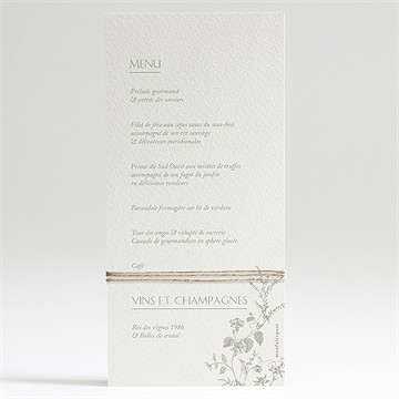 Menu mariage arbre de vie - Dos du menu