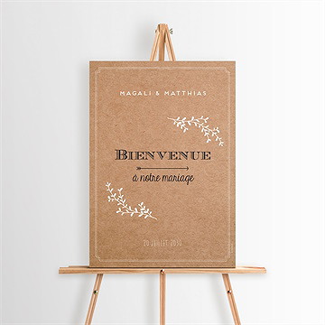 Panneau bienvenue kraft vintage