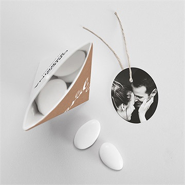 Boîte de dragées mariage pur kraft - Intérieur de la boîte