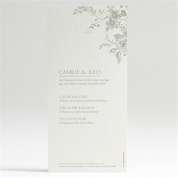 Faire-part mariage arbre de vie portrait - Dos du menu