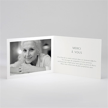 Remerciement décès bel apaisement plié - Intérieur du remerciement