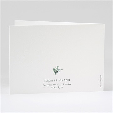 Remerciement décès bel apaisement plié - Dos du remerciement