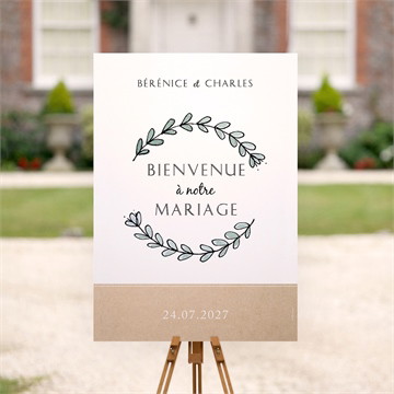 Panneau bienvenue avec programme magnet carré