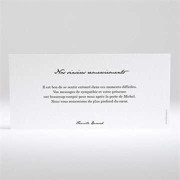 Remerciement décès citation eternelle paysage - Dos du faire-part
