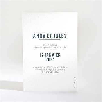 Carton d'invitation mariage integral - Dos du carton