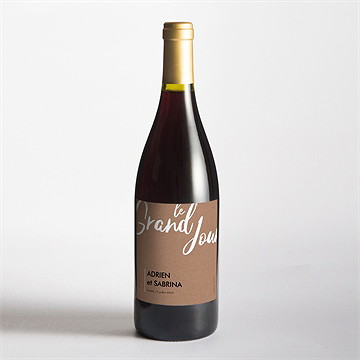 Etiquette de bouteille mariage pur kraft - Mise en situation