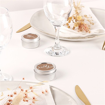 Bougie mariage pur kraft argent - Mise en situation
