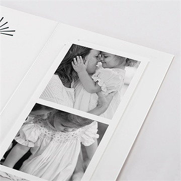 Faire-part de baptême petit photomaton plié - Derrière le signet