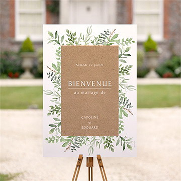 Panneau bienvenue feuillage d'été