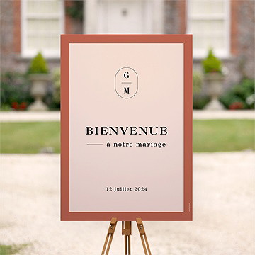 Panneau bienvenue en terracotta