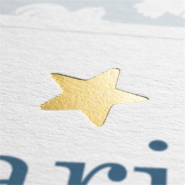 Faire-part de baptême horizons dorure - Marquage à chaud OR