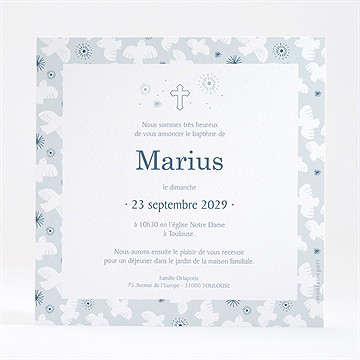 Faire-part de baptême horizons dorure - Dos du faire-part