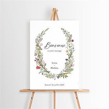 Panneau bienvenue gravure champêtre - Mise en situation
