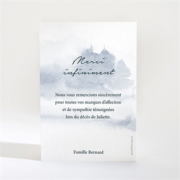 Remerciement décès a jamais portrait - Dos de la carte