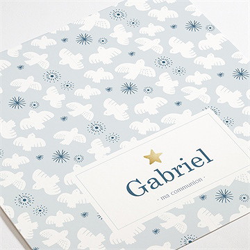 Faire-part communion vertige dorure - Détail du faire-part