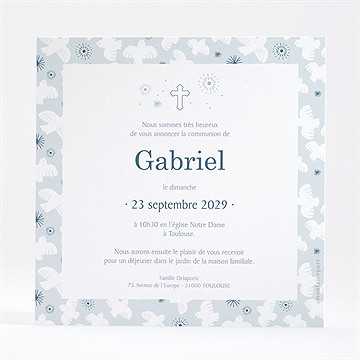 Faire-part communion vertige dorure - Détail du faire-part