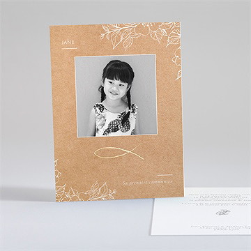 Faire-part communion illuminations portrait