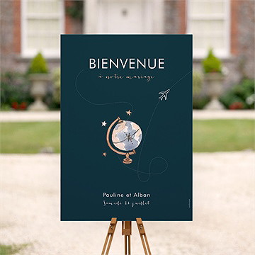 Panneau bienvenue notre passeport - Mise en situation