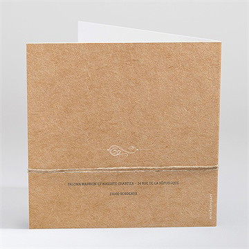 Faire-part mariage notre moment plié - Dos du faire-part