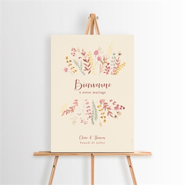 Panneau bienvenue élégance champêtre photomaton