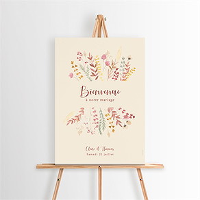 Panneau bienvenue élégance champêtre