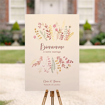 Panneau bienvenue élégance champêtre - Mise en situation