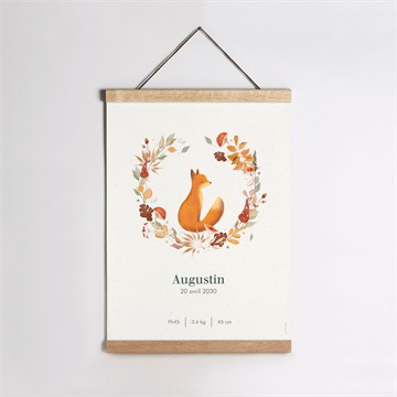 Affiche naissance mon beau renard