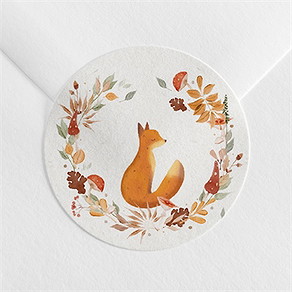 Sticker naissance mon beau renard